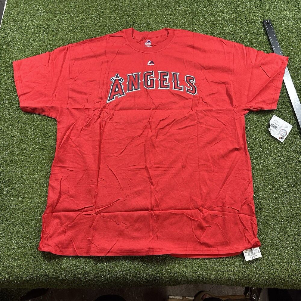 Majestic MLB Los Angeles Angels Mens 2XL Red T Shirt New
